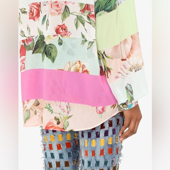 DOLCE & GABBANA Floral patchwork shirt in multicolor Size XS/IT36 Like New. - Picture 9 of 11